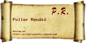 Poller Renátó névjegykártya